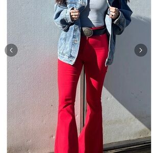 Red Flare & Wide Leg Jeans